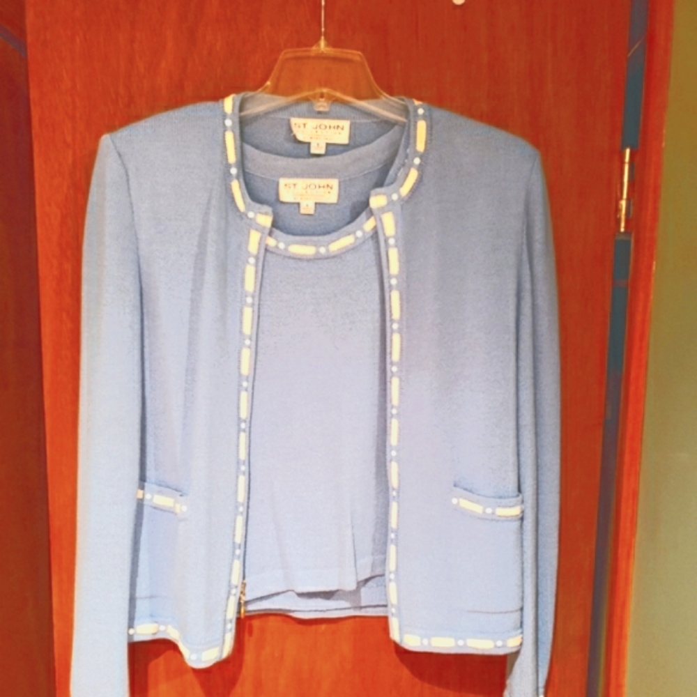 St John blue twin set.